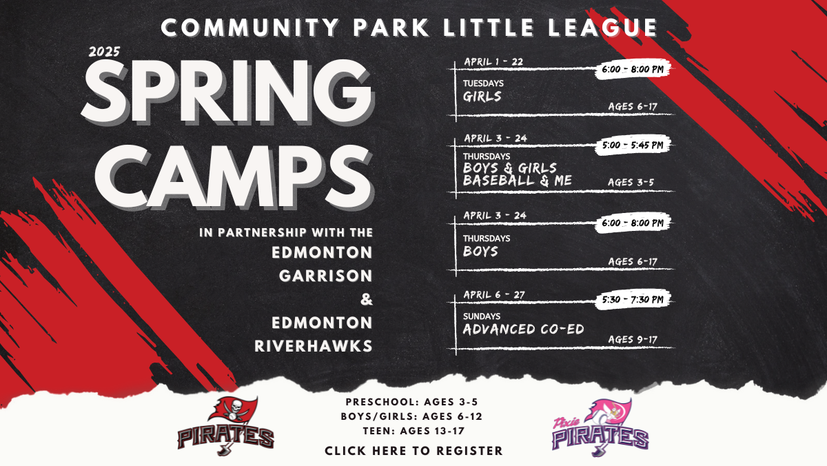 Edmonton Baseball Community Park Little League Spring Baseball Development Camps for Edmonton